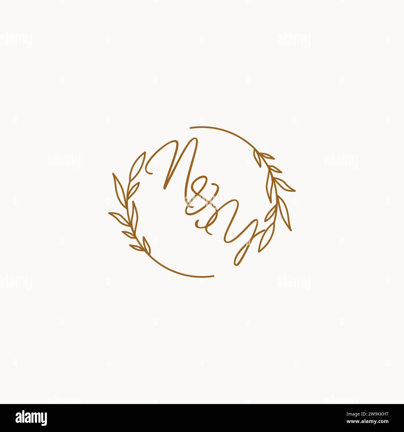 NY wedding initials logo design ideas Stock Vector