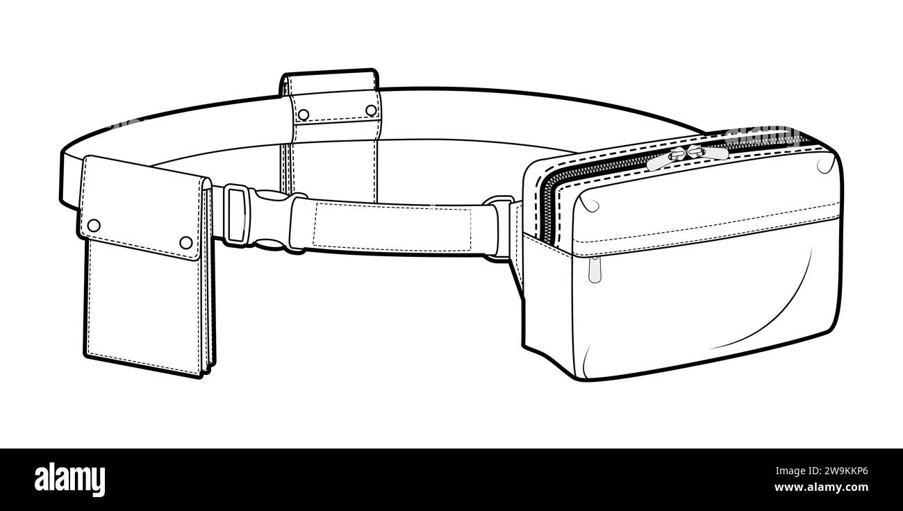 Multipurpose Belt Bag silhouette. Fashion accessory technical