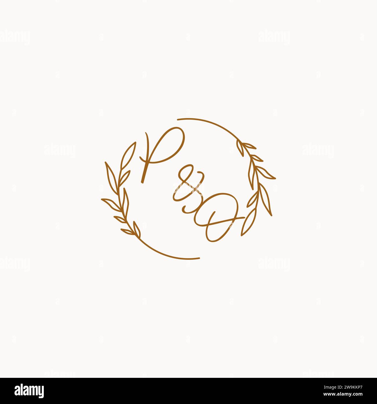 PO wedding initials logo design ideas Stock Vector