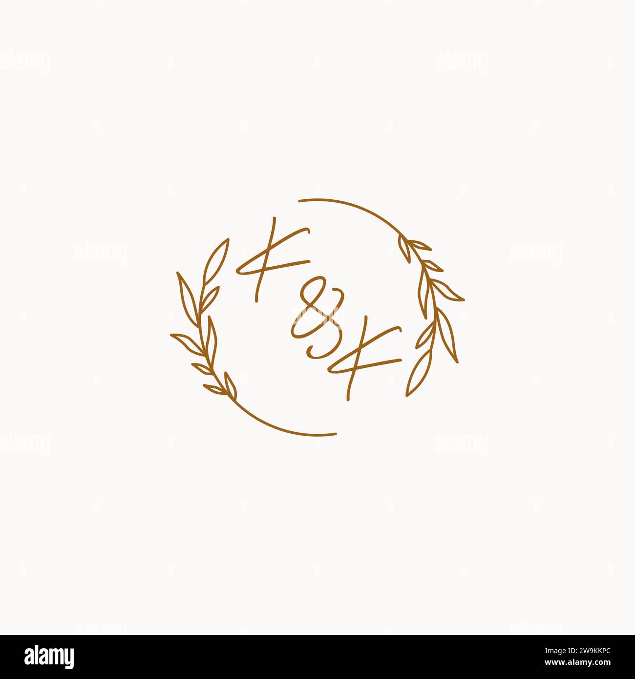 KK wedding initials logo design ideas Stock Vector
