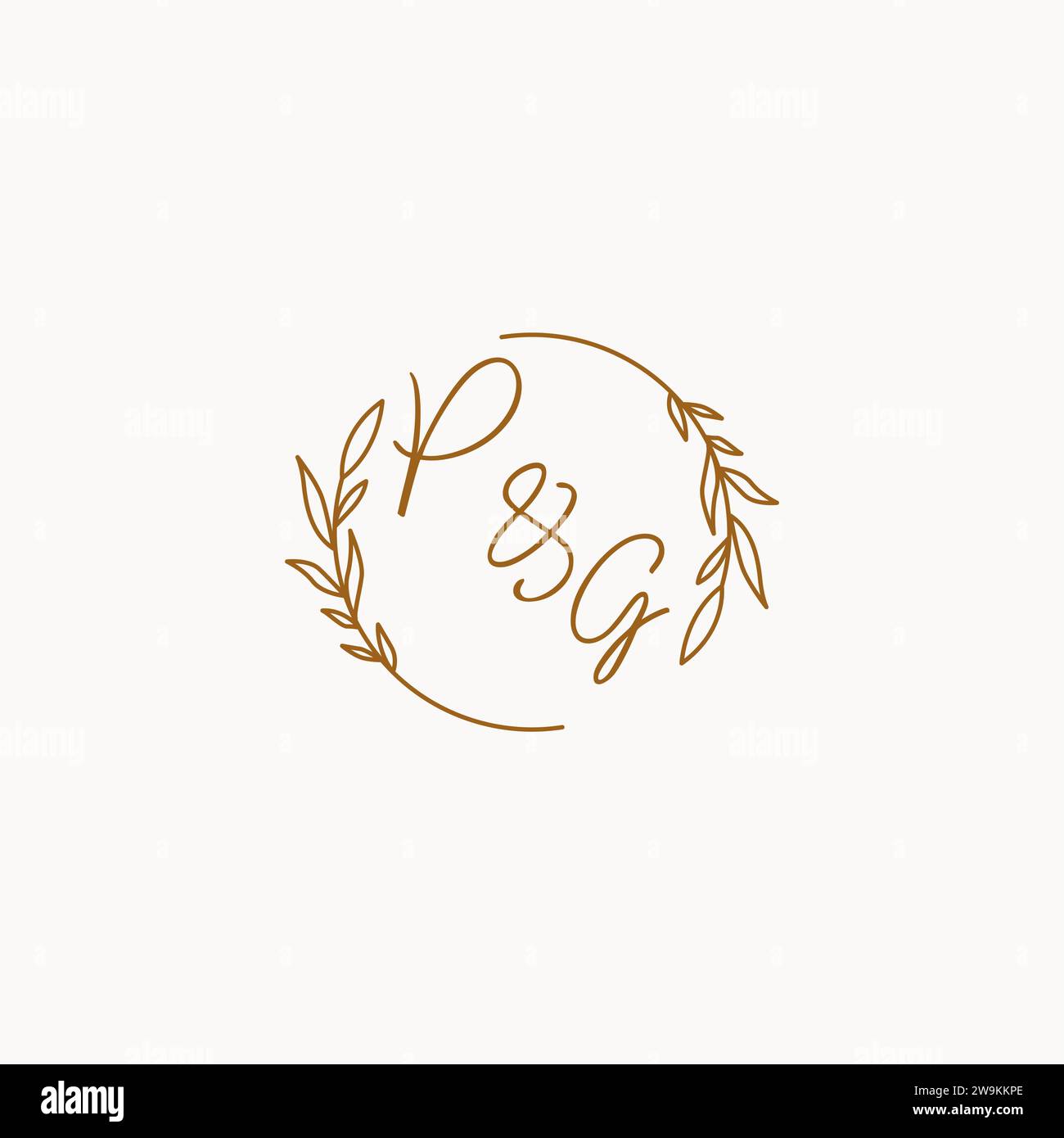 PG wedding initials logo design ideas Stock Vector
