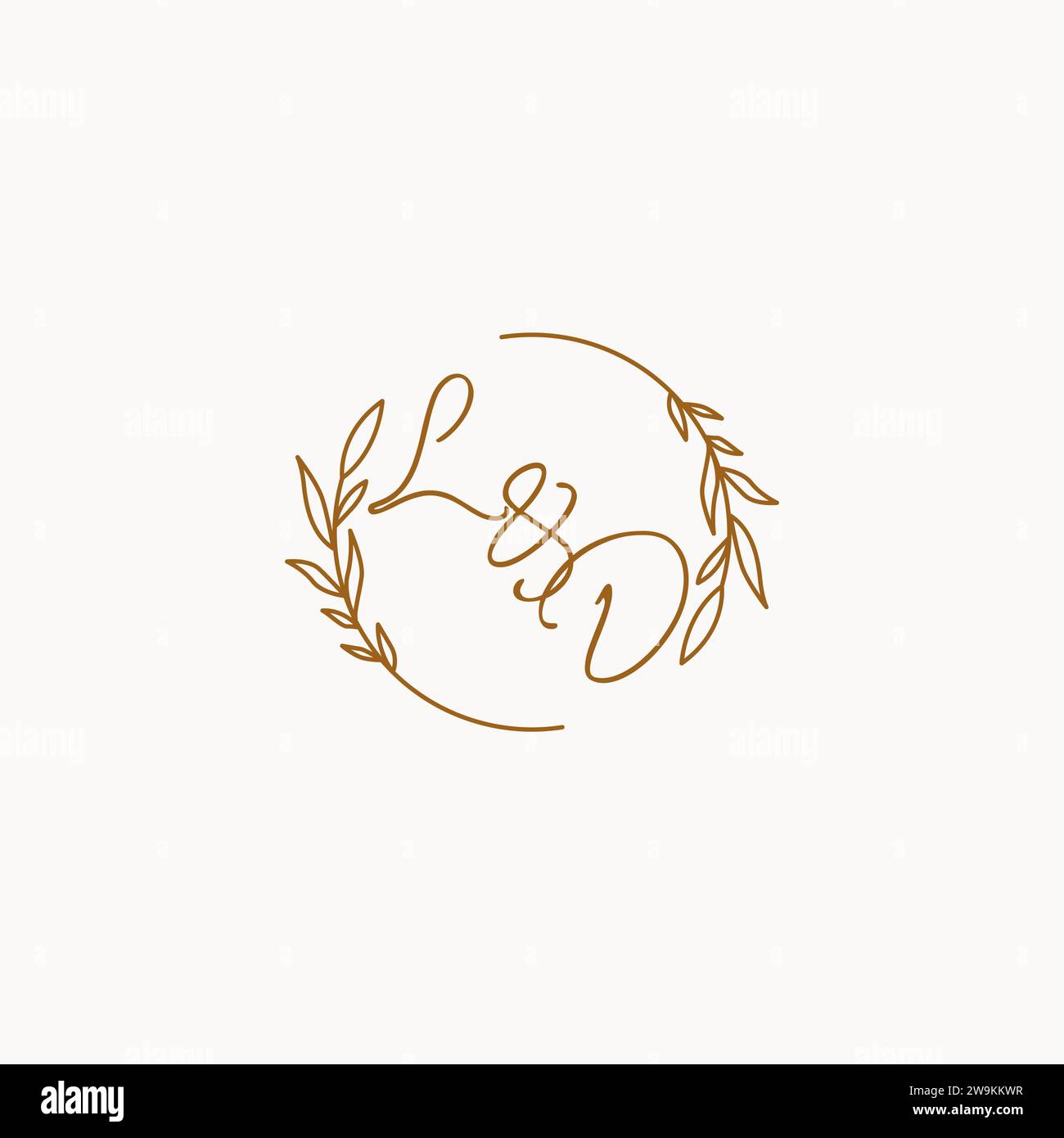 LD wedding initials logo design ideas Stock Vector