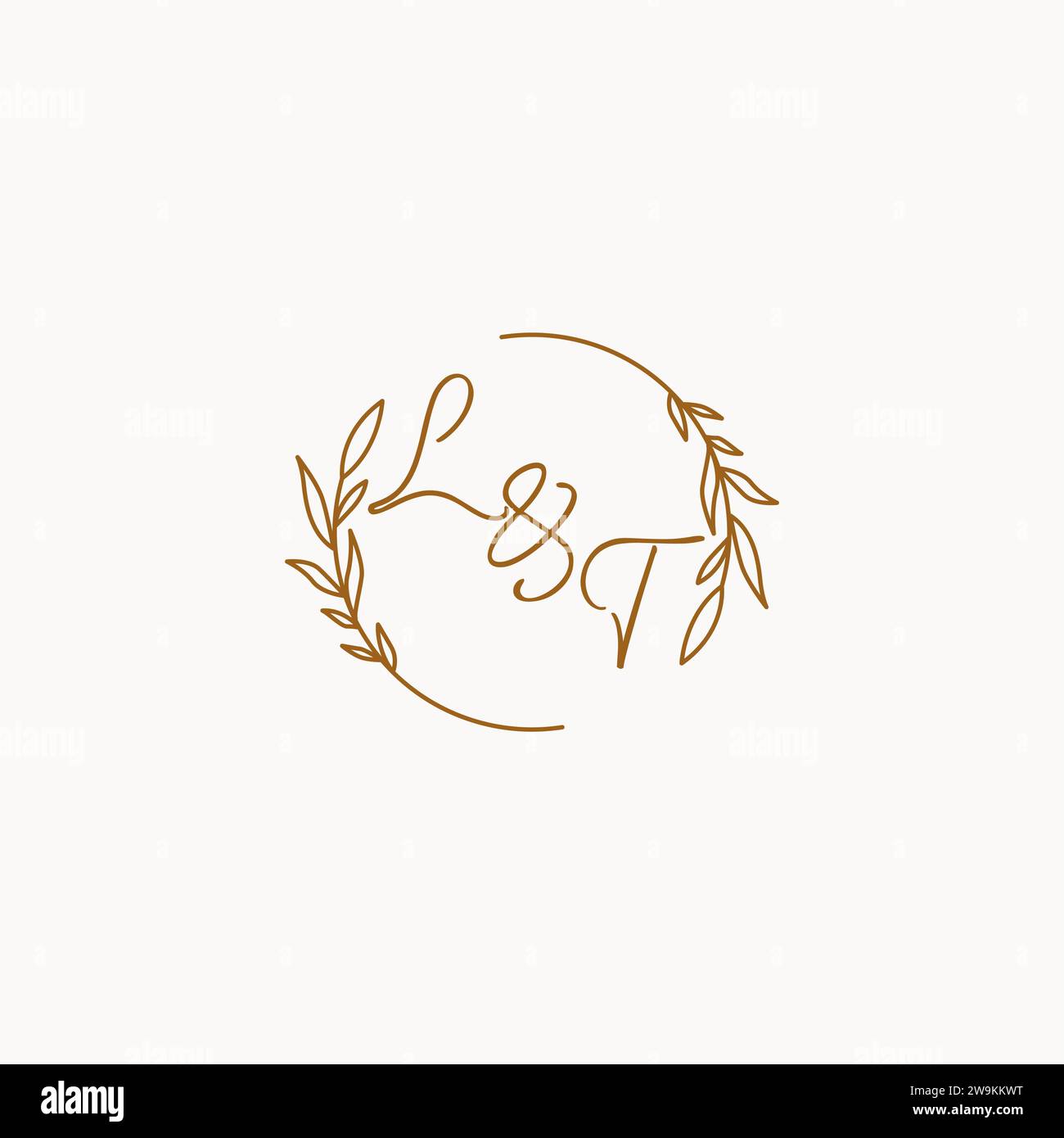 LT wedding initials logo design ideas Stock Vector