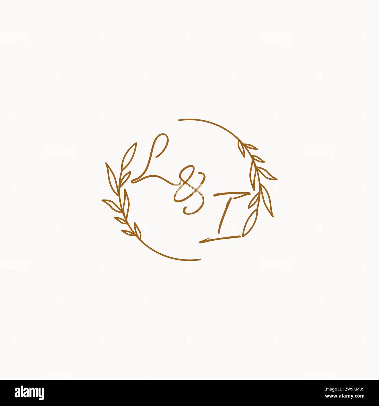 LI wedding initials logo design ideas Stock Vector