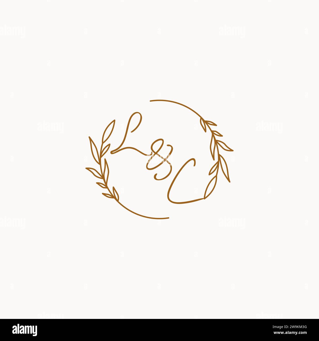 LC wedding initials logo design ideas Stock Vector