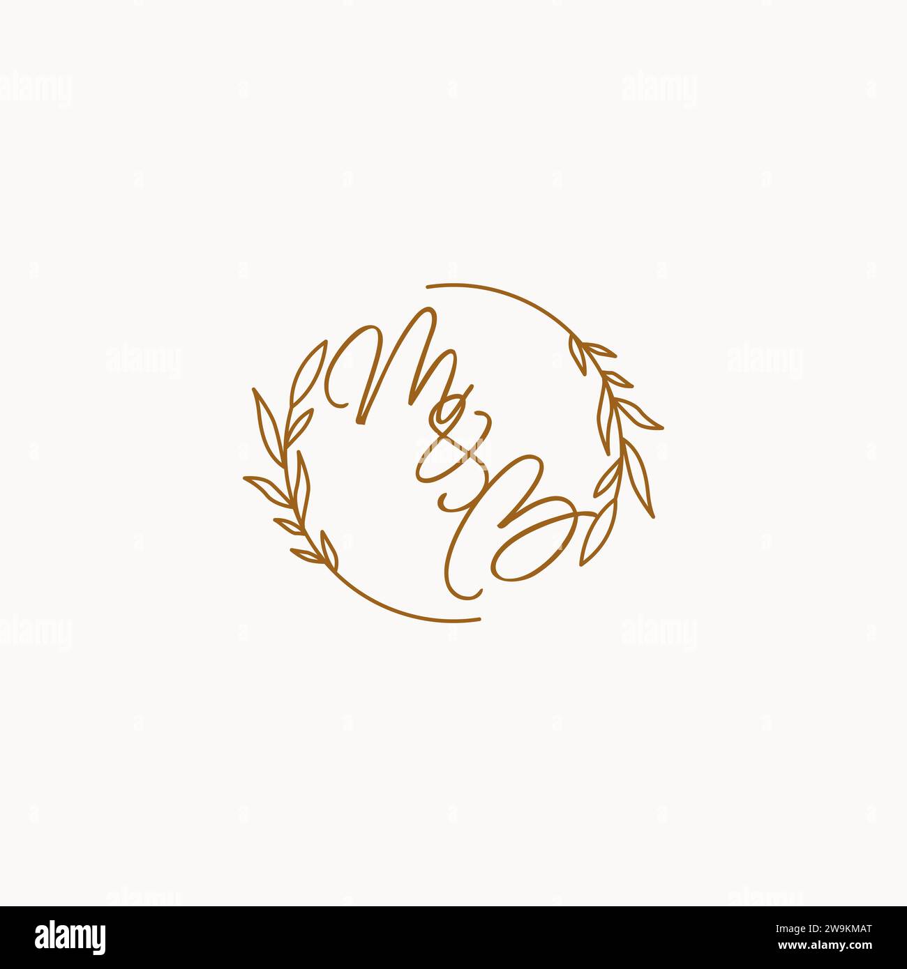 MB wedding initials logo design ideas Stock Vector