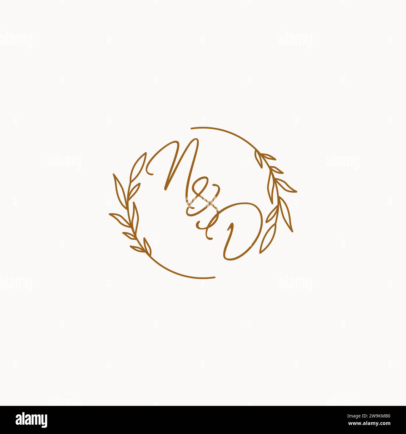 ND wedding initials logo design ideas Stock Vector