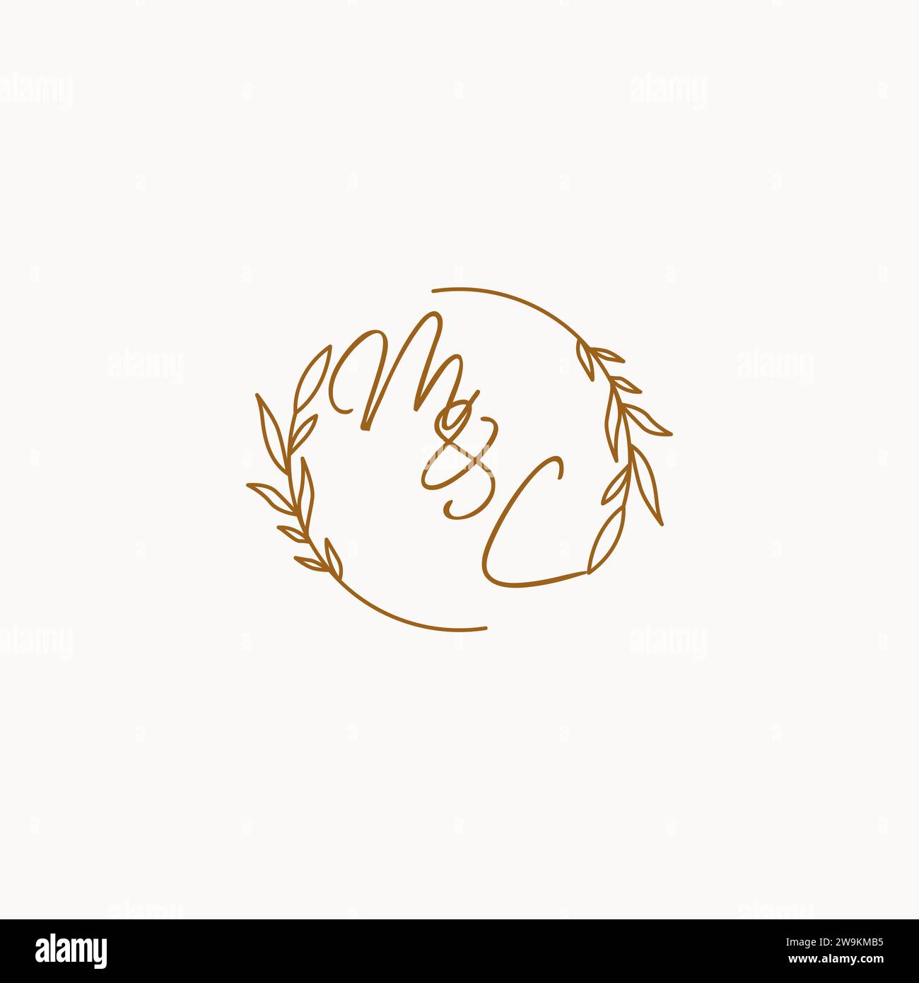 MC wedding initials logo design ideas Stock Vector