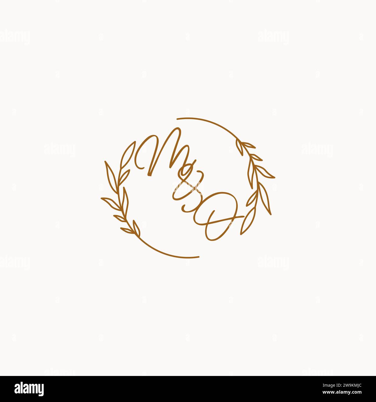 MO wedding initials logo design ideas Stock Vector