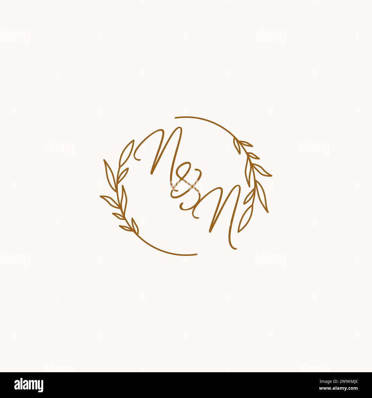 NN wedding initials logo design ideas Stock Vector
