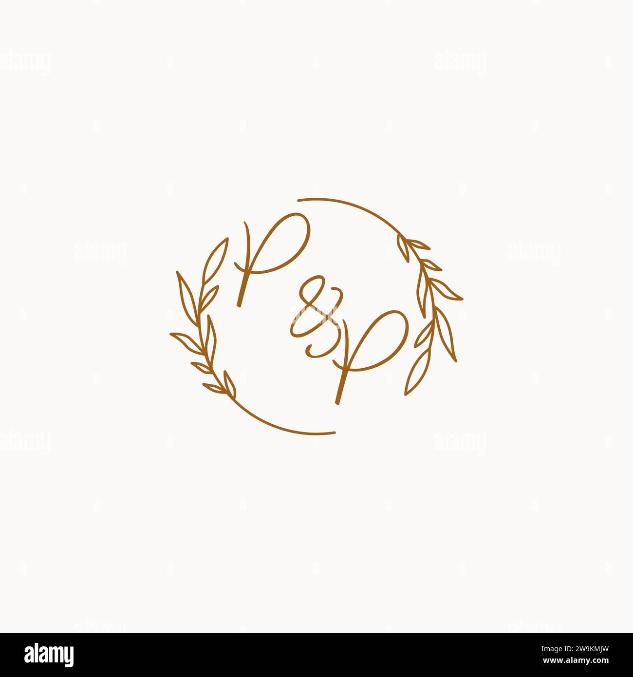 PP wedding initials logo design ideas Stock Vector