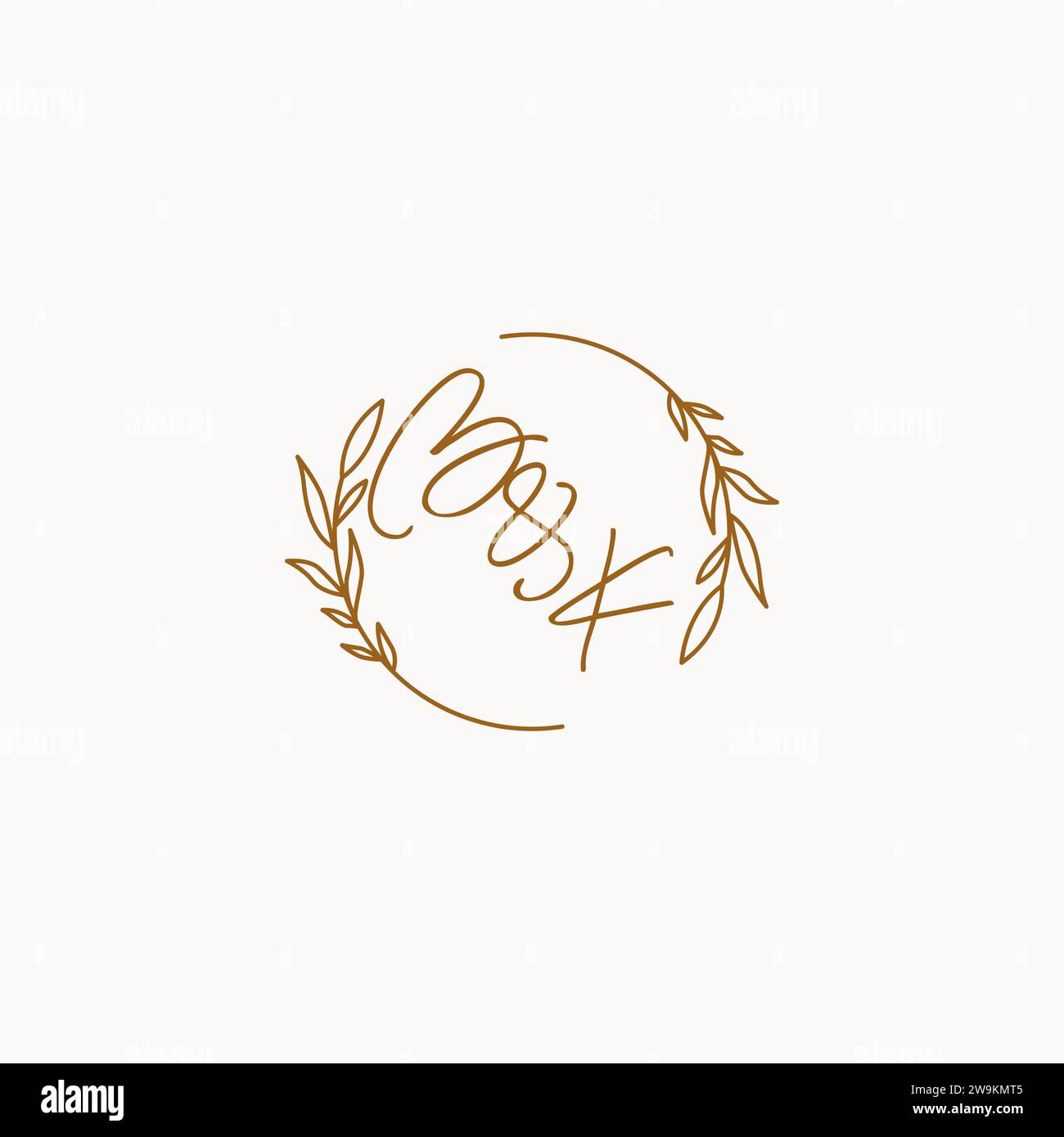 BK wedding initials logo design ideas Stock Vector