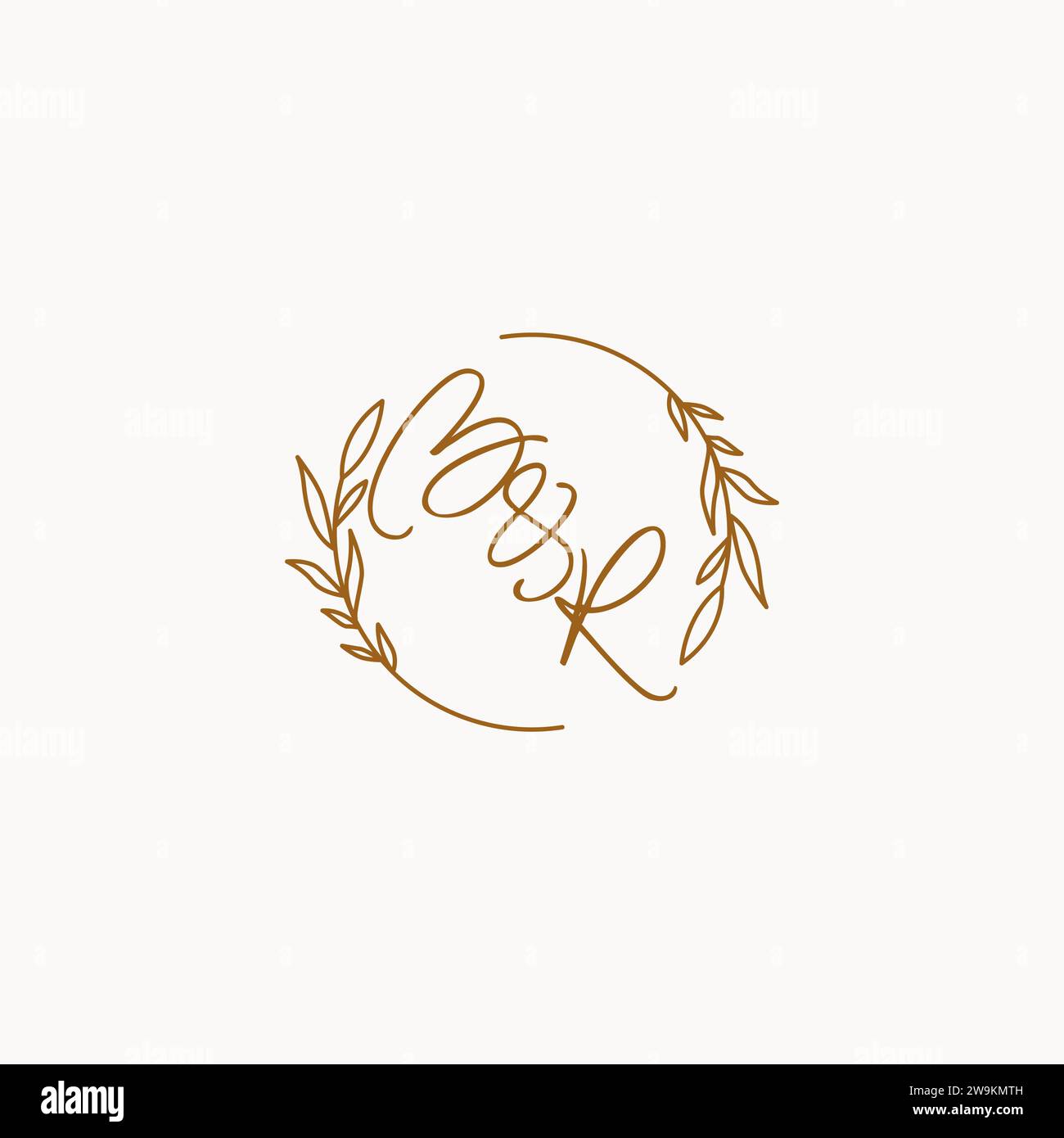 BR wedding initials logo design ideas Stock Vector