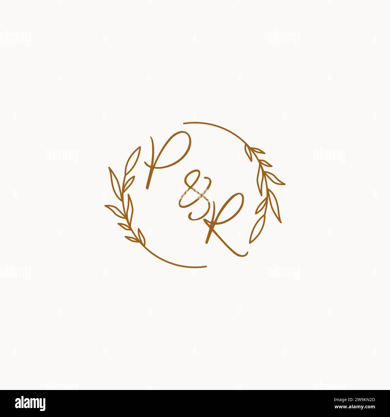 PR wedding initials logo design ideas Stock Vector