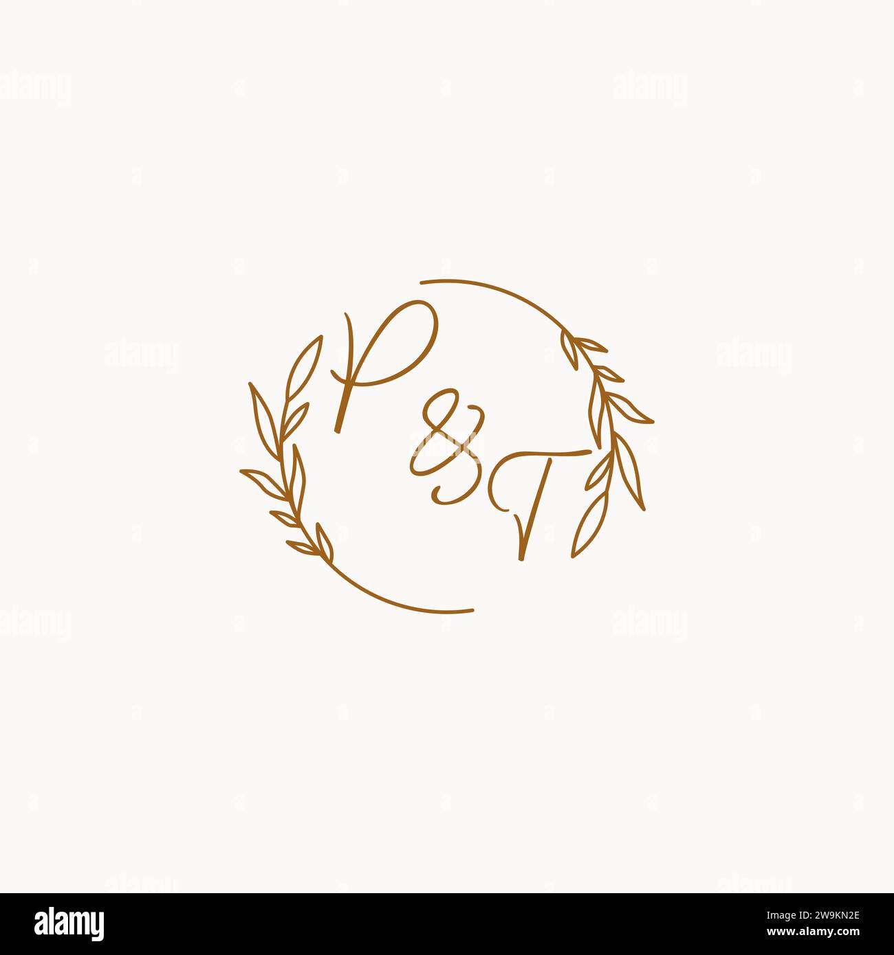 PT wedding initials logo design ideas Stock Vector