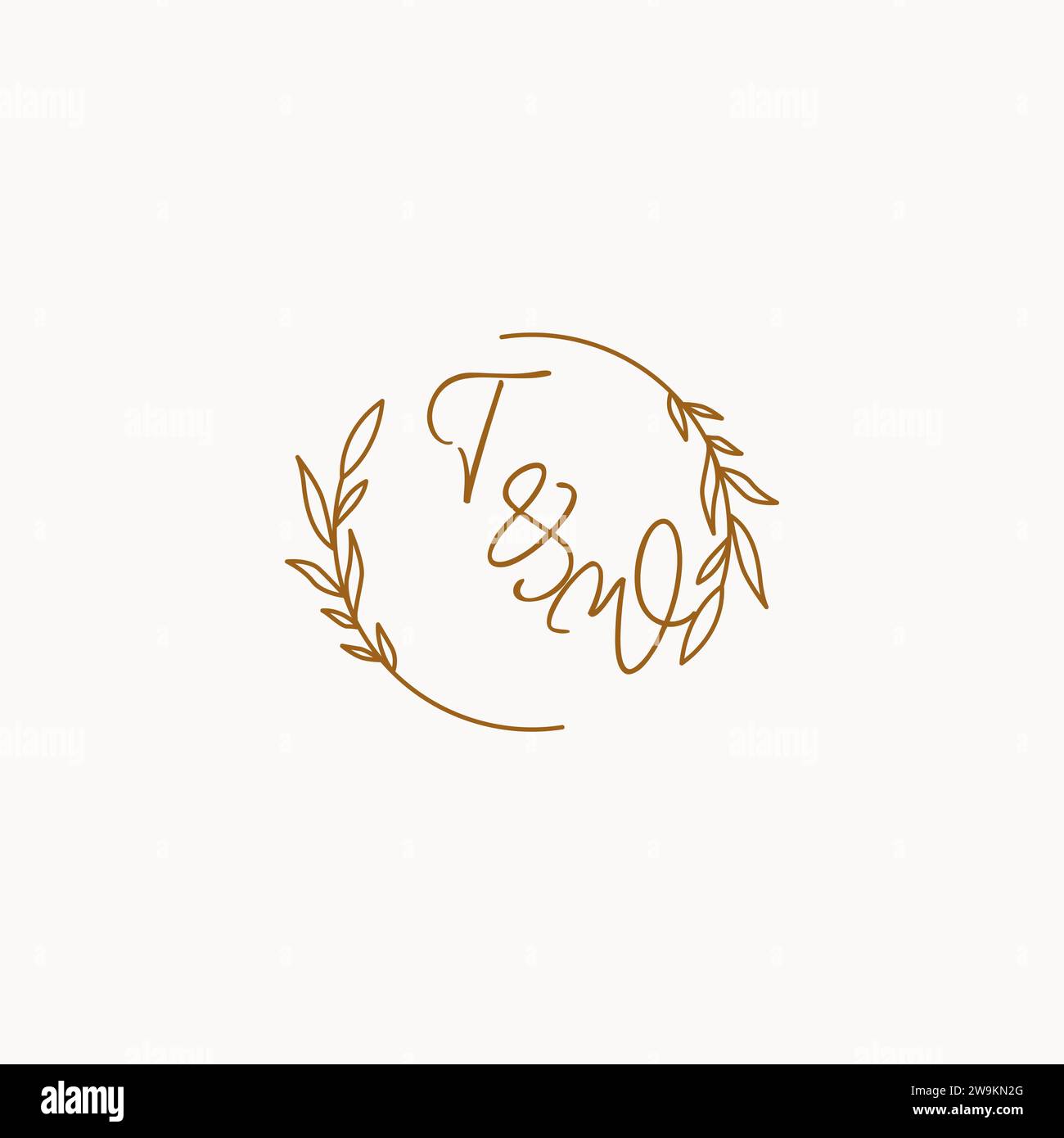 TW wedding initials logo design ideas Stock Vector