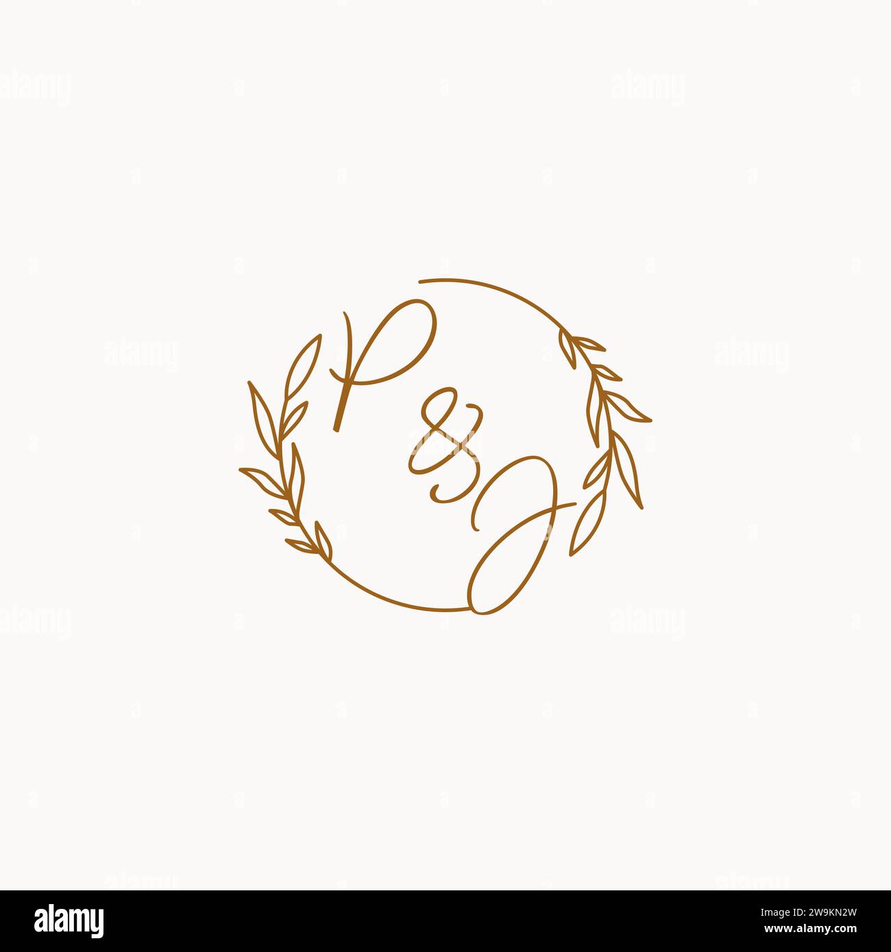 PJ wedding initials logo design ideas Stock Vector