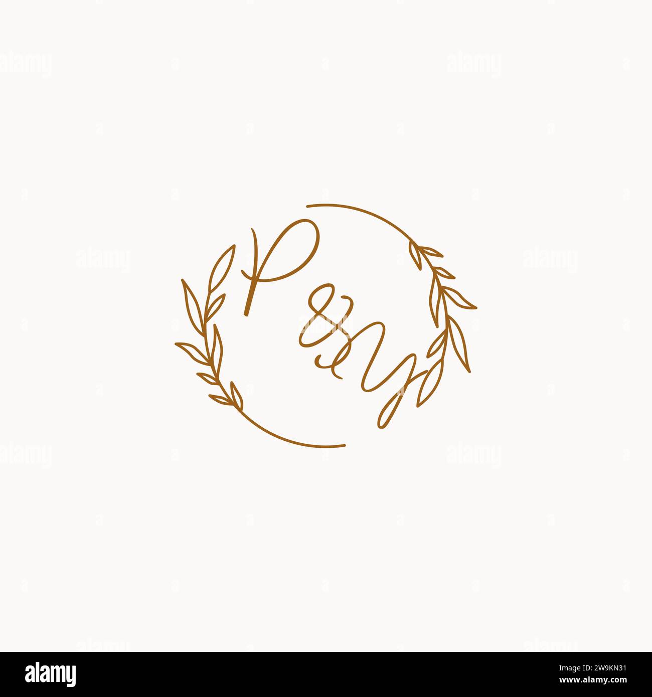 PY wedding initials logo design ideas Stock Vector