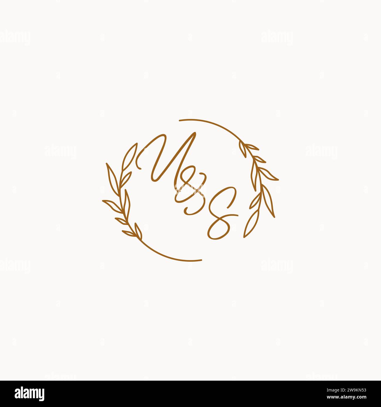 US wedding initials logo design ideas Stock Vector
