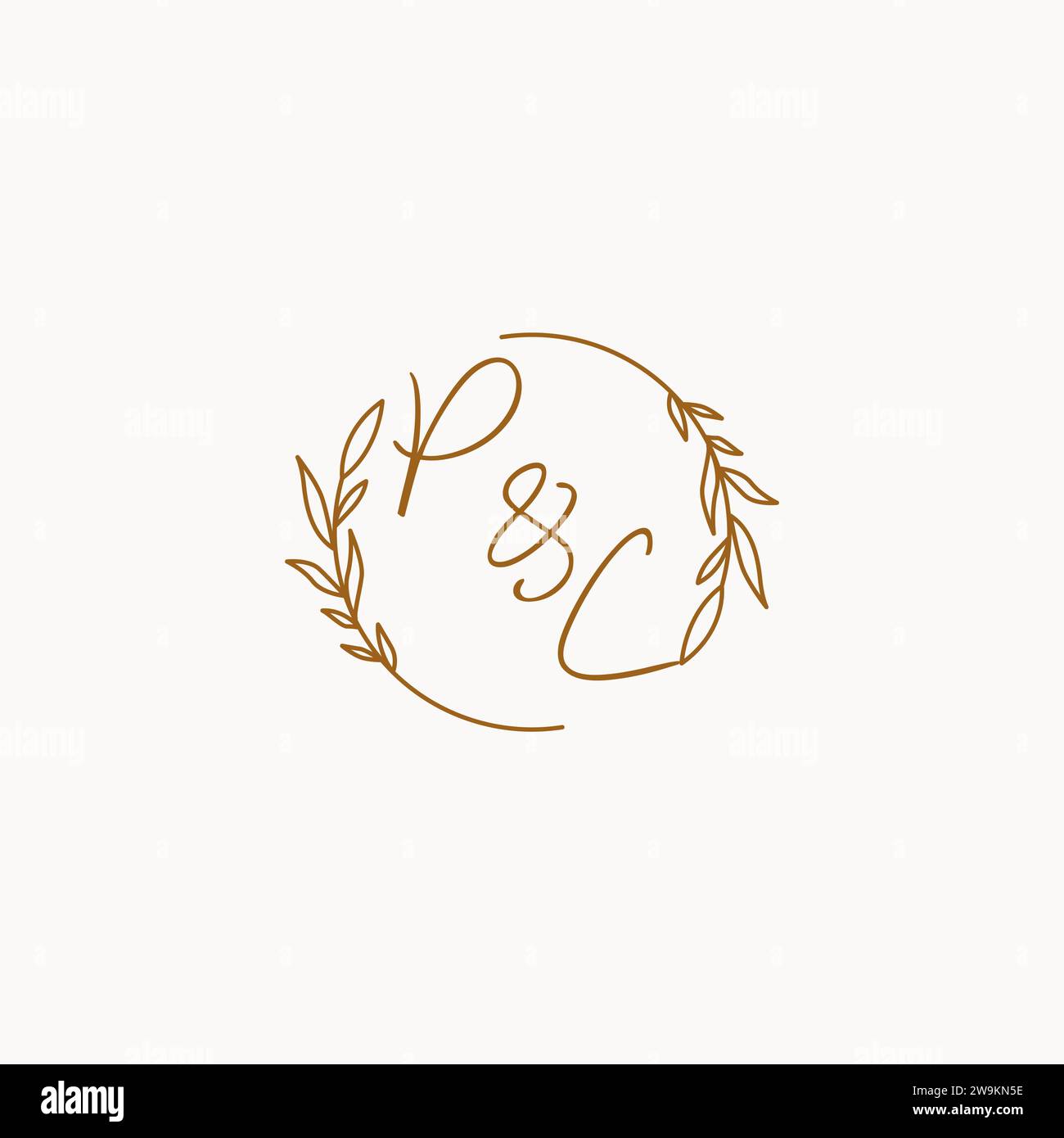 PC wedding initials logo design ideas Stock Vector