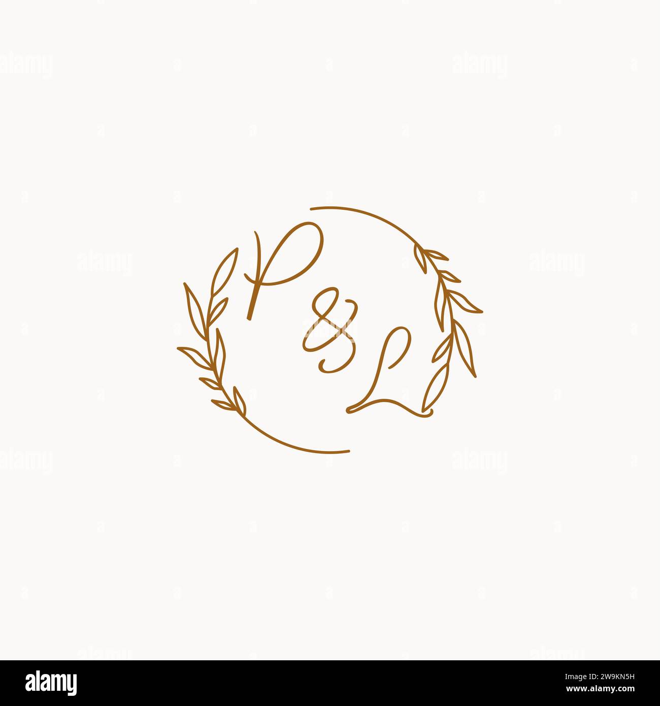 PL wedding initials logo design ideas Stock Vector