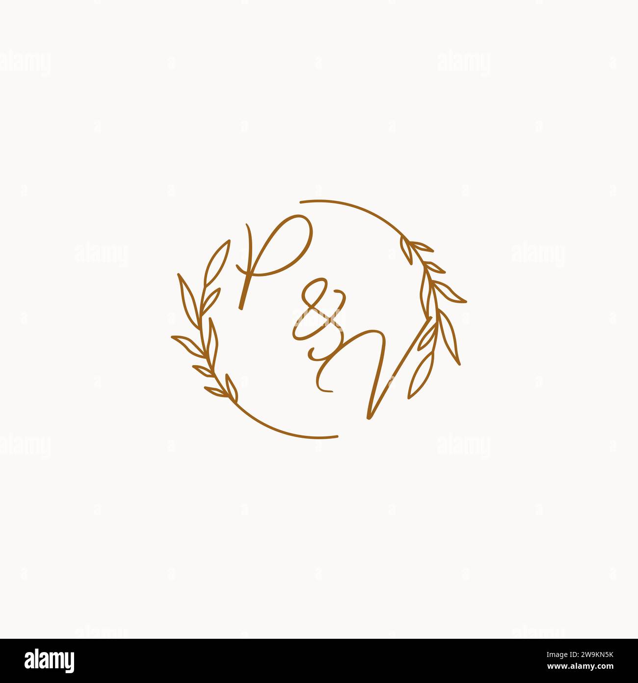 PV wedding initials logo design ideas Stock Vector