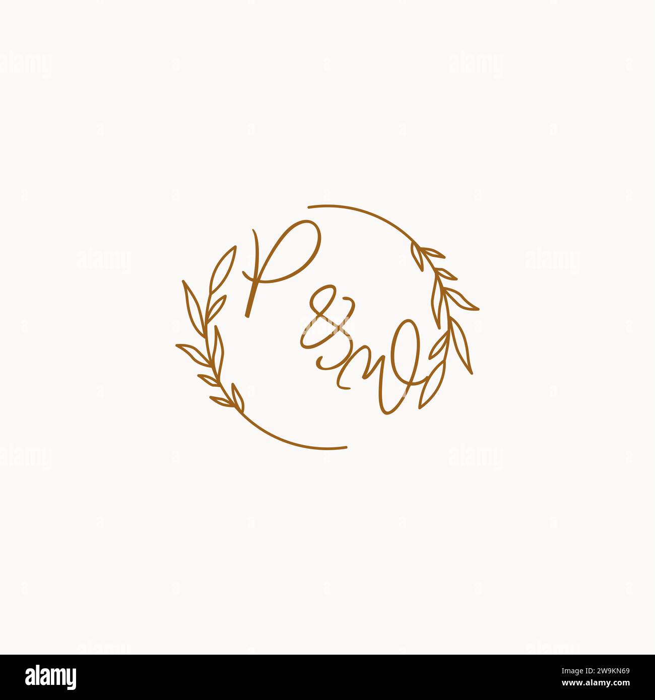 PW wedding initials logo design ideas Stock Vector