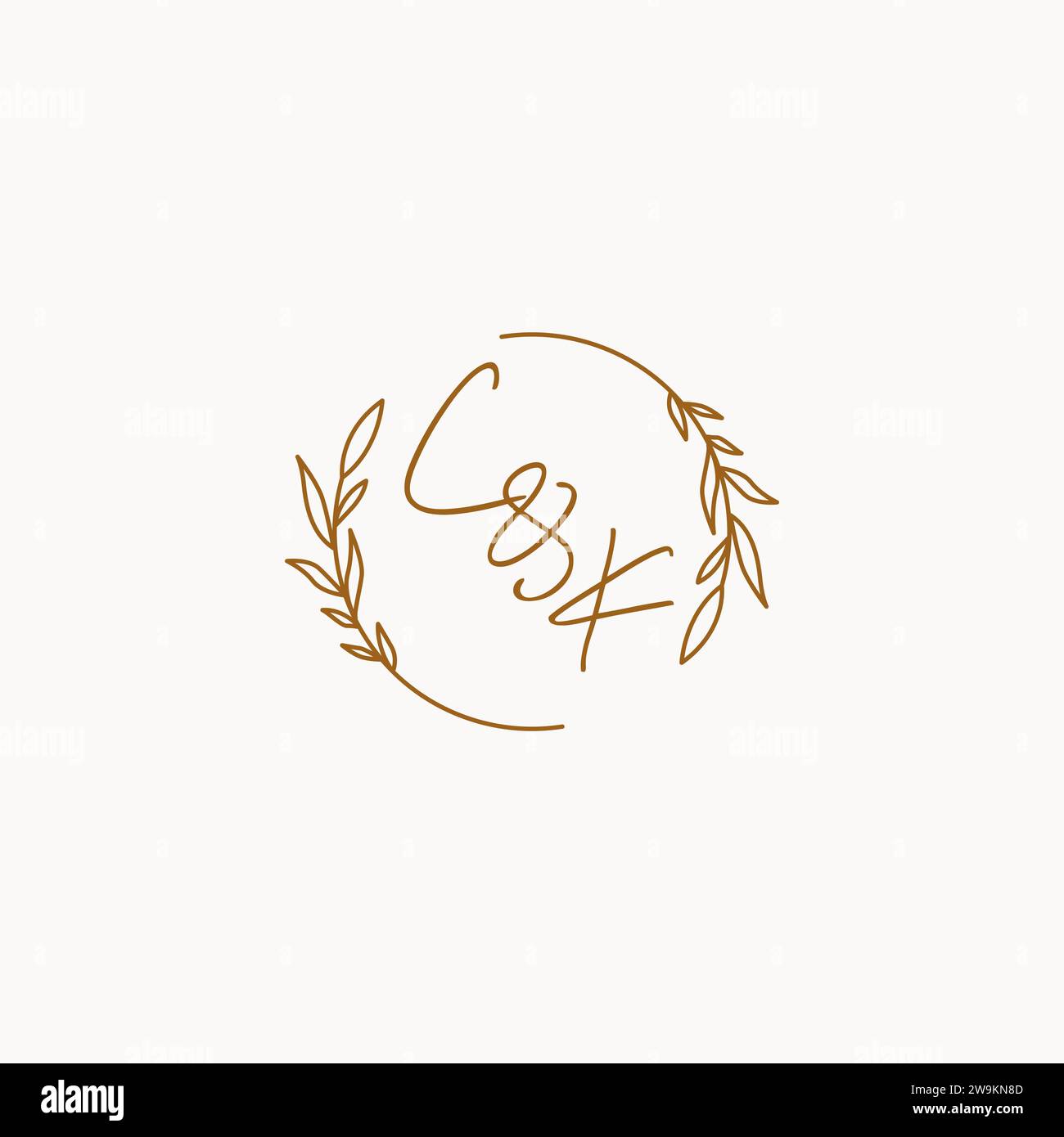 CK wedding initials logo design ideas Stock Vector