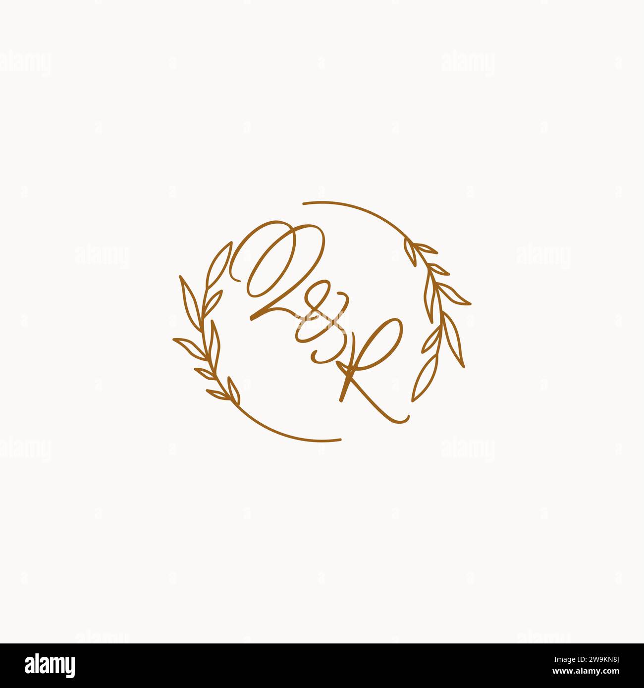 QR wedding initials logo design ideas Stock Vector