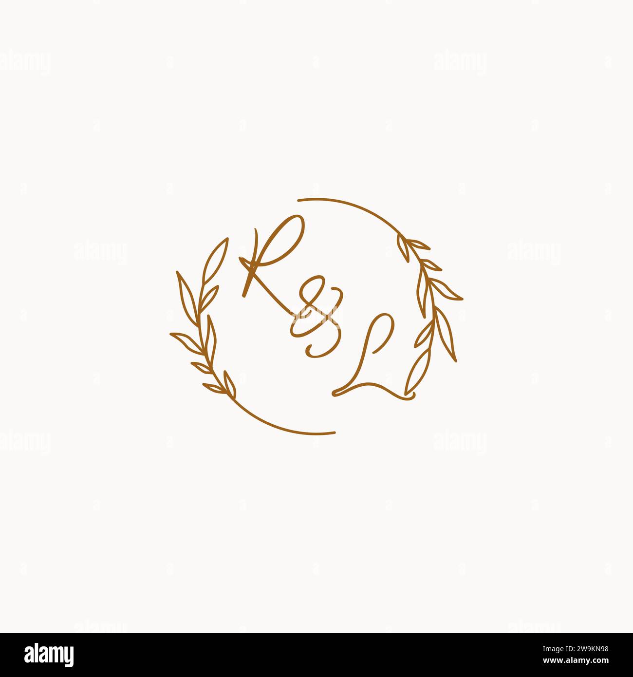 RL wedding initials logo design ideas Stock Vector