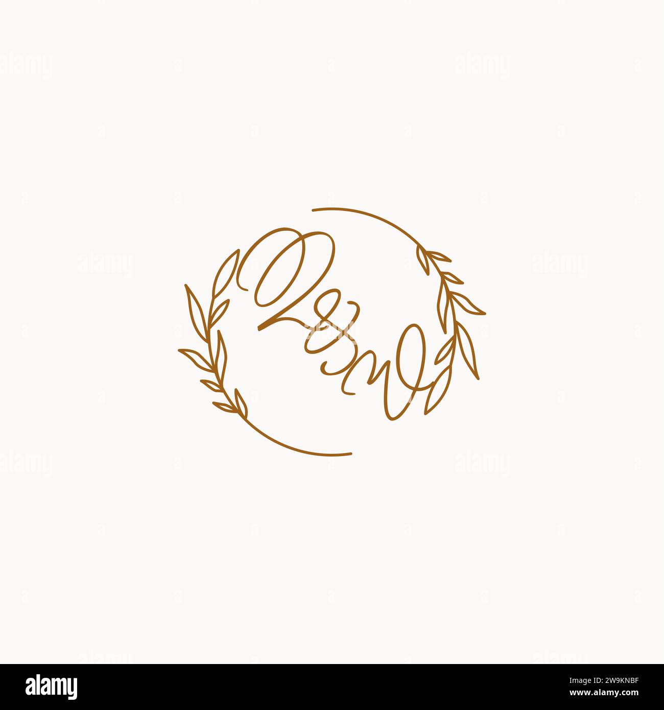 QW wedding initials logo design ideas Stock Vector