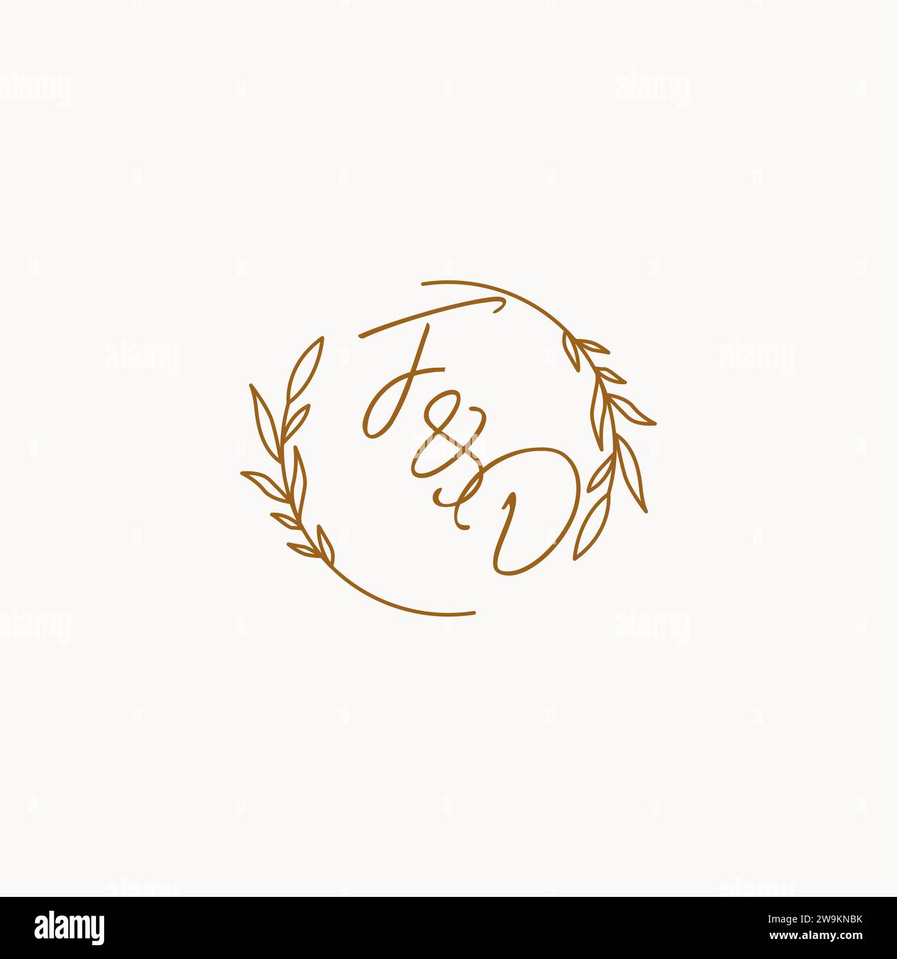 FD wedding initials logo design ideas Stock Vector