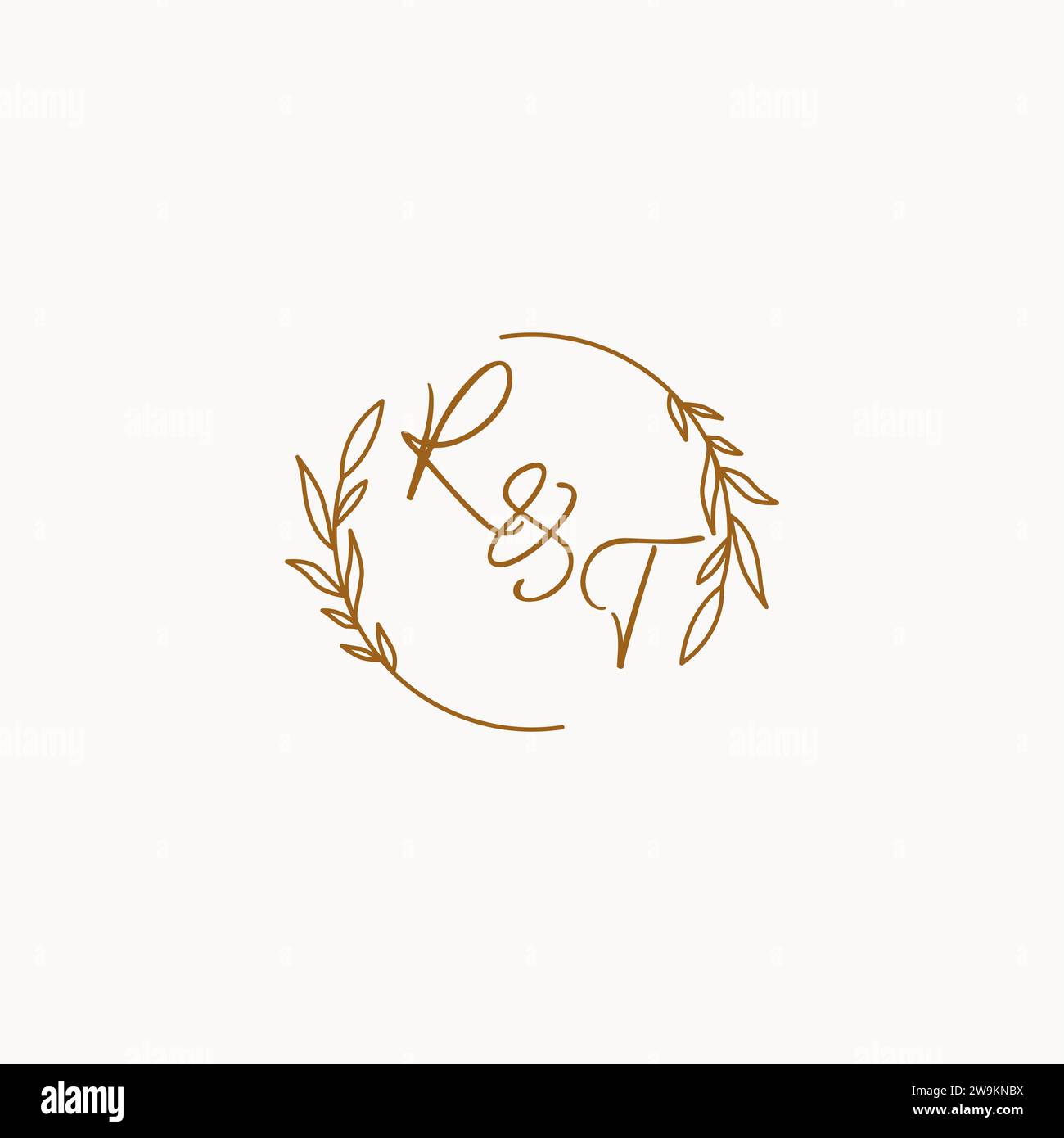 RT wedding initials logo design ideas Stock Vector