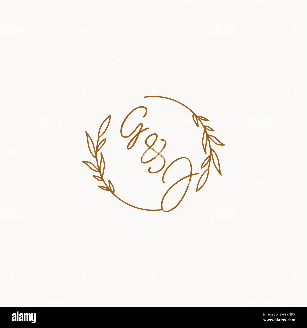 GJ wedding initials logo design ideas Stock Vector
