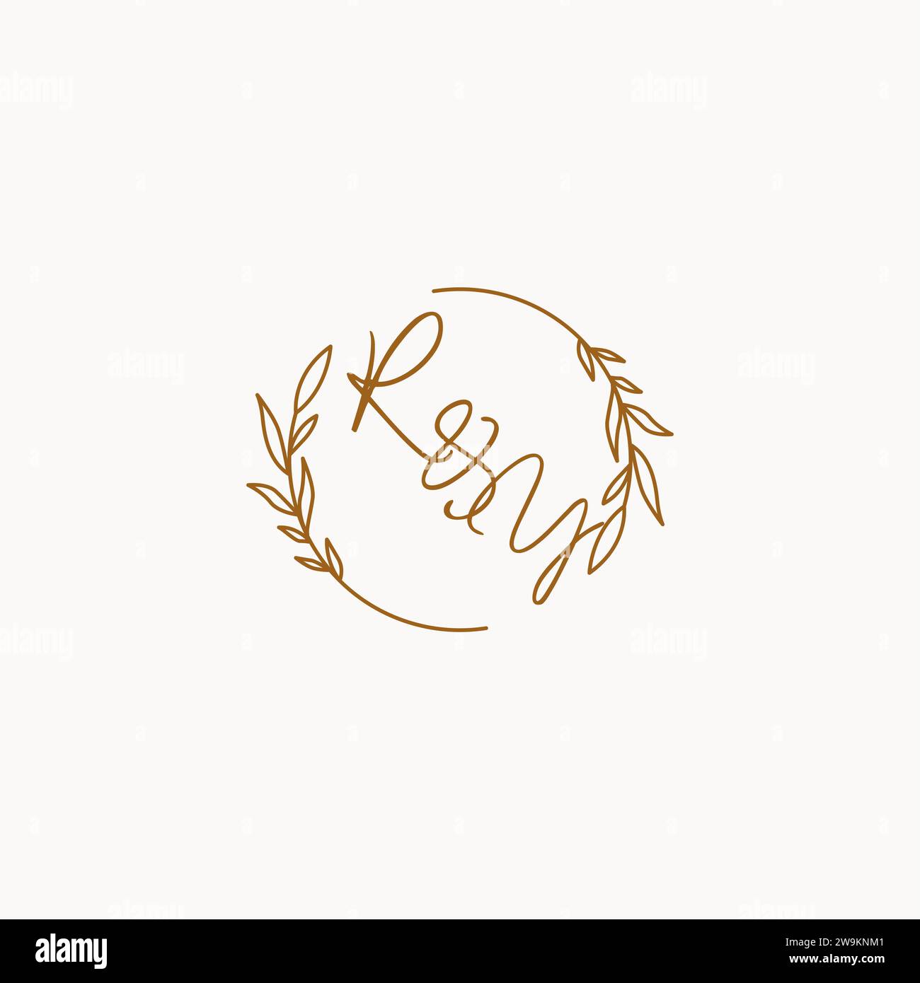 RY wedding initials logo design ideas Stock Vector