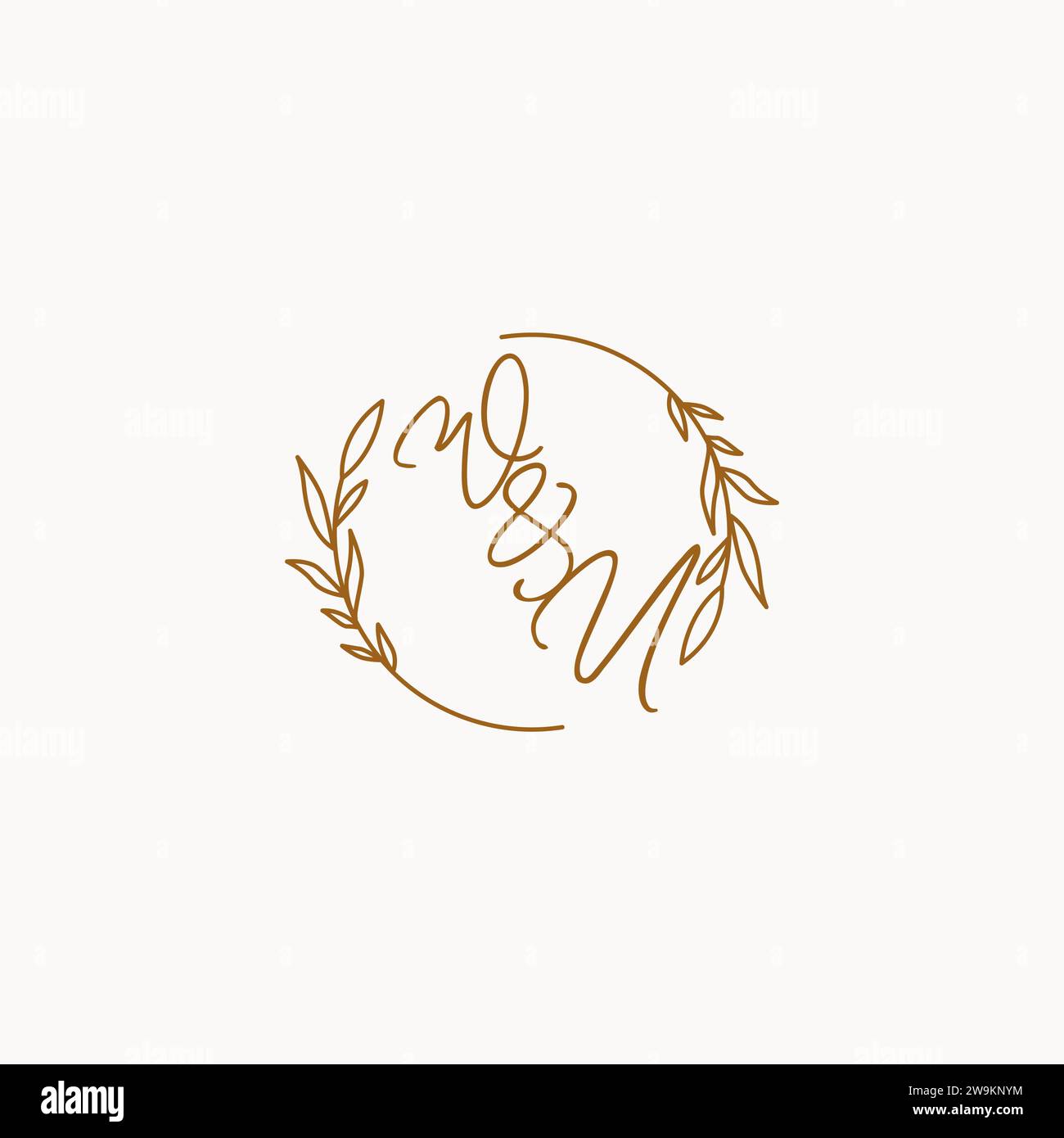 WU wedding initials logo design ideas Stock Vector