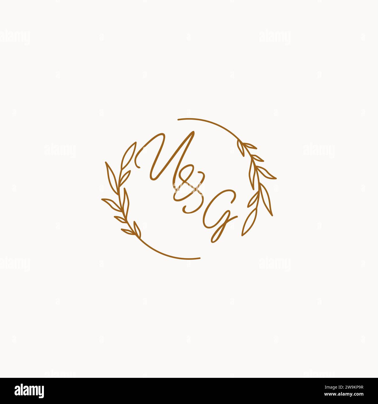 UG wedding initials logo design ideas Stock Vector