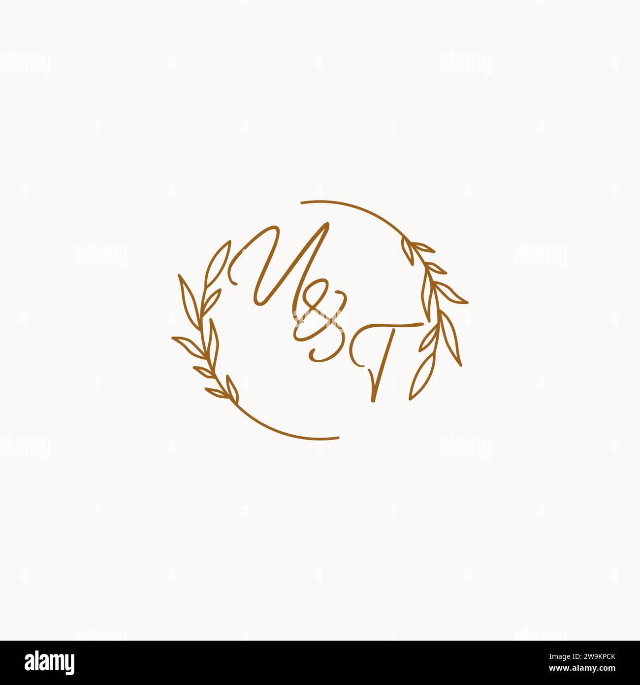 UT wedding initials logo design ideas Stock Vector