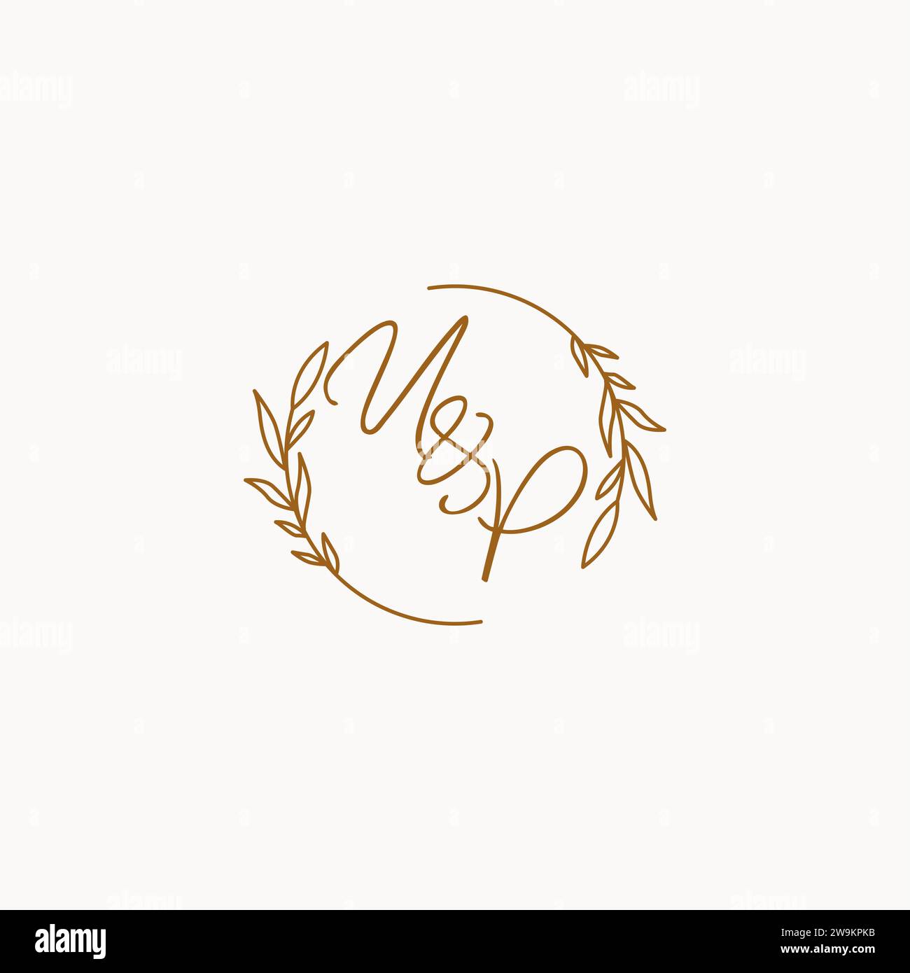 UP wedding initials logo design ideas Stock Vector