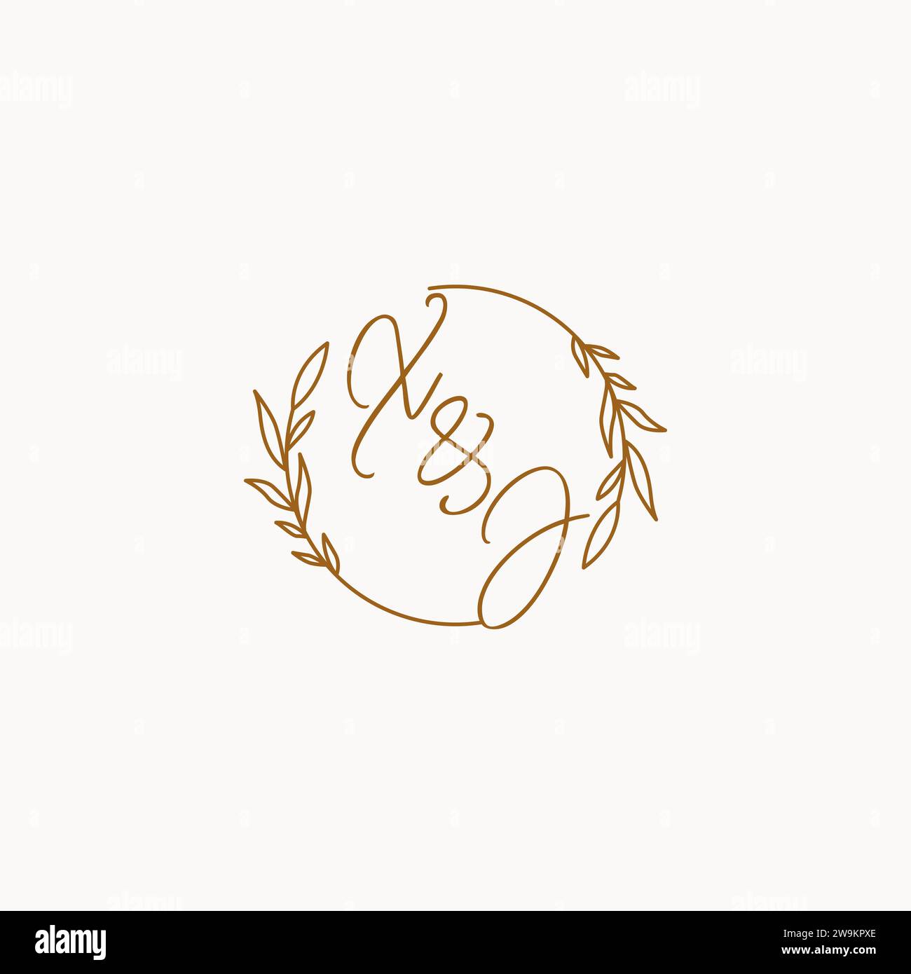 XJ wedding initials logo design ideas Stock Vector