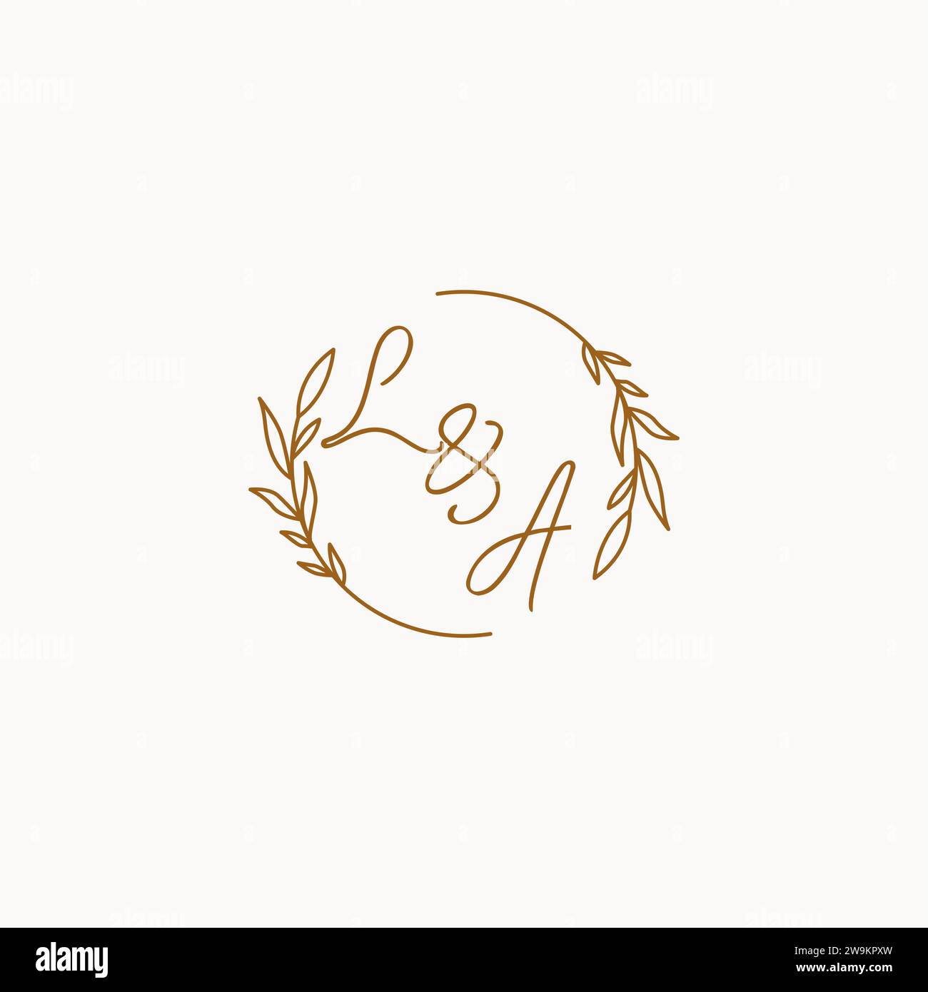 LA wedding initials logo design ideas Stock Vector