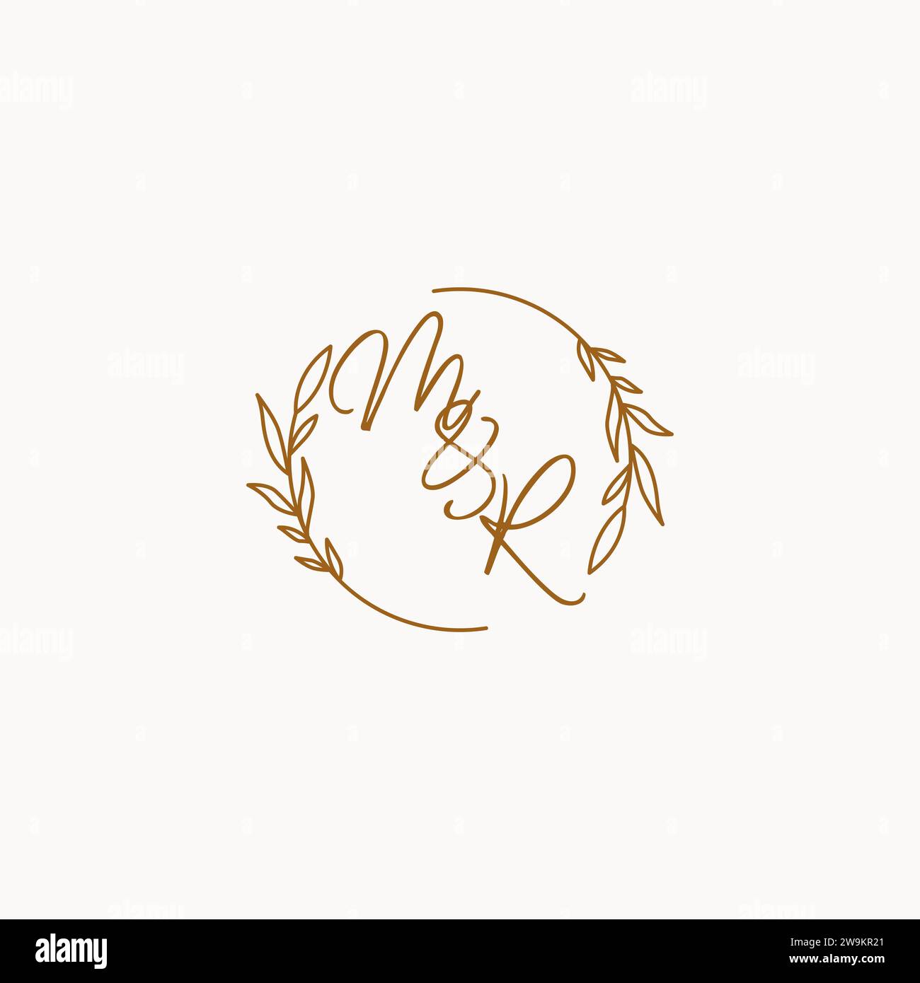 MR wedding initials logo design ideas Stock Vector