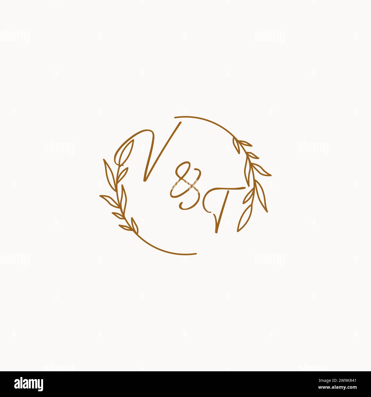 VT wedding initials logo design ideas Stock Vector