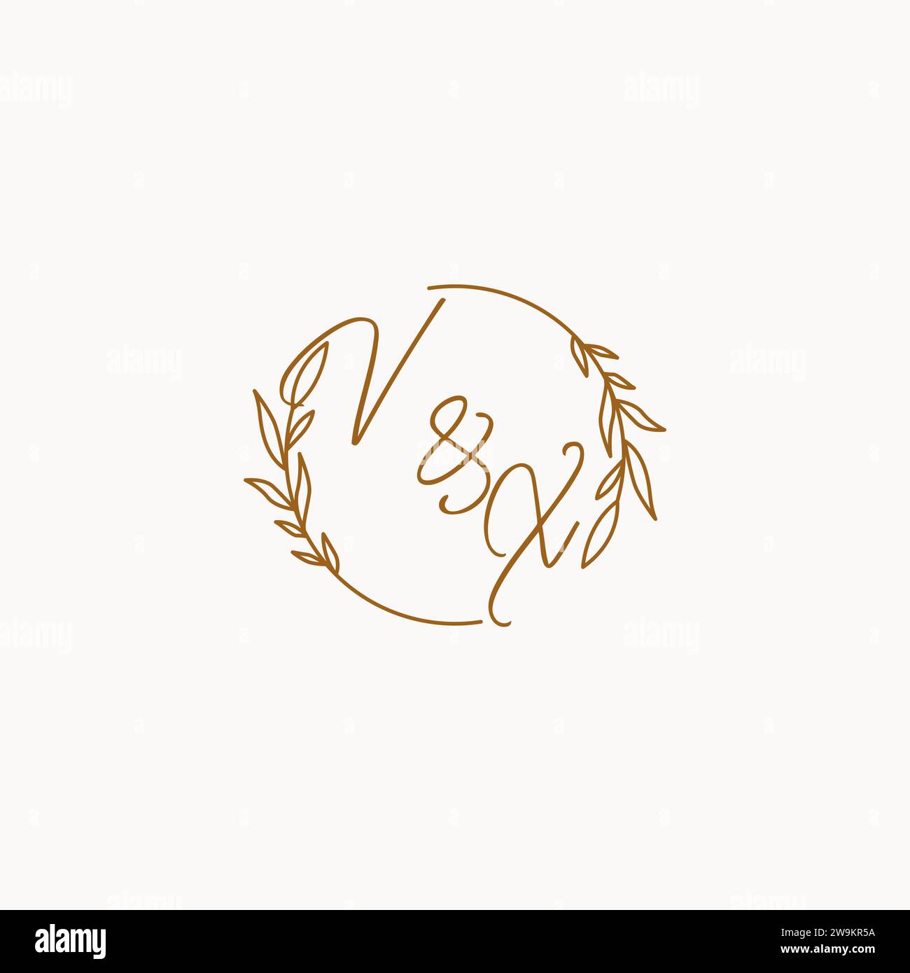 VX wedding initials logo design ideas Stock Vector