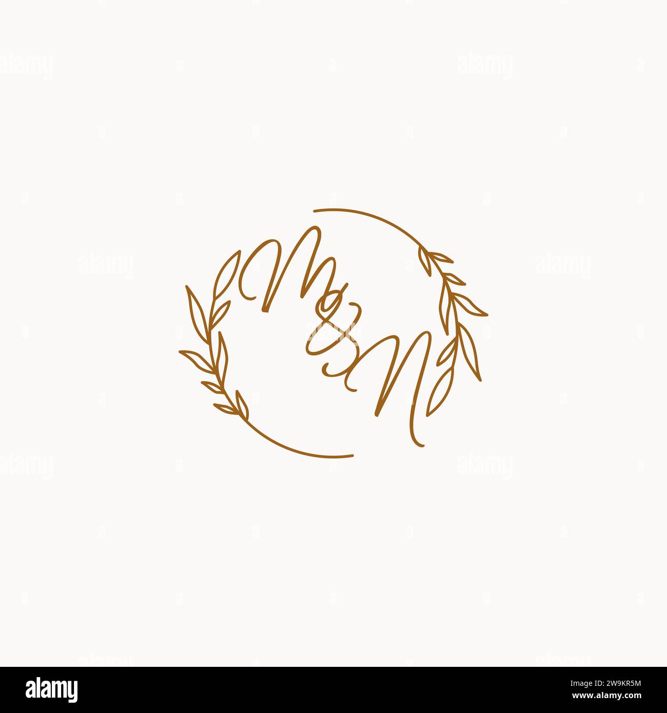 MN wedding initials logo design ideas Stock Vector