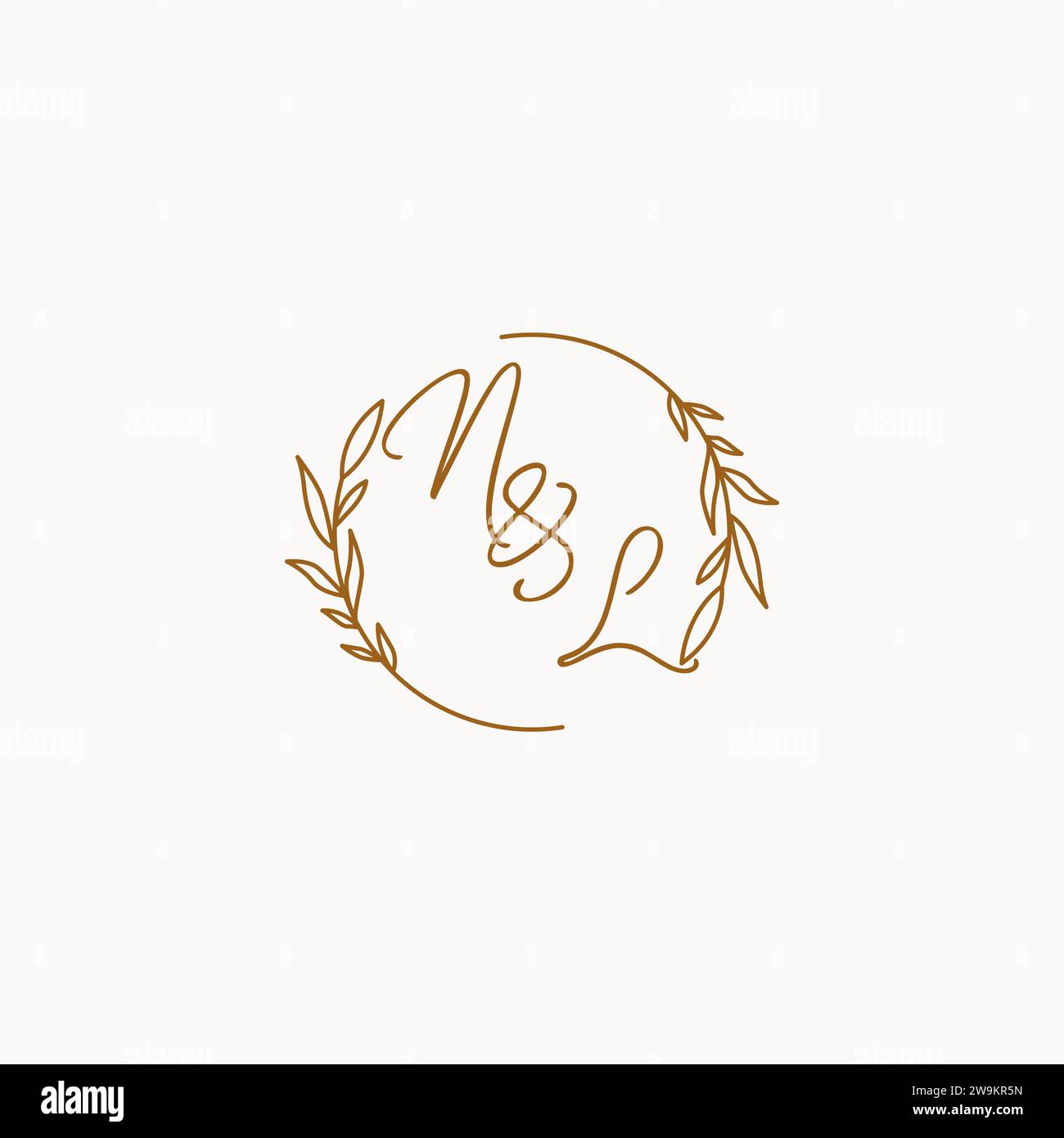 NL wedding initials logo design ideas Stock Vector