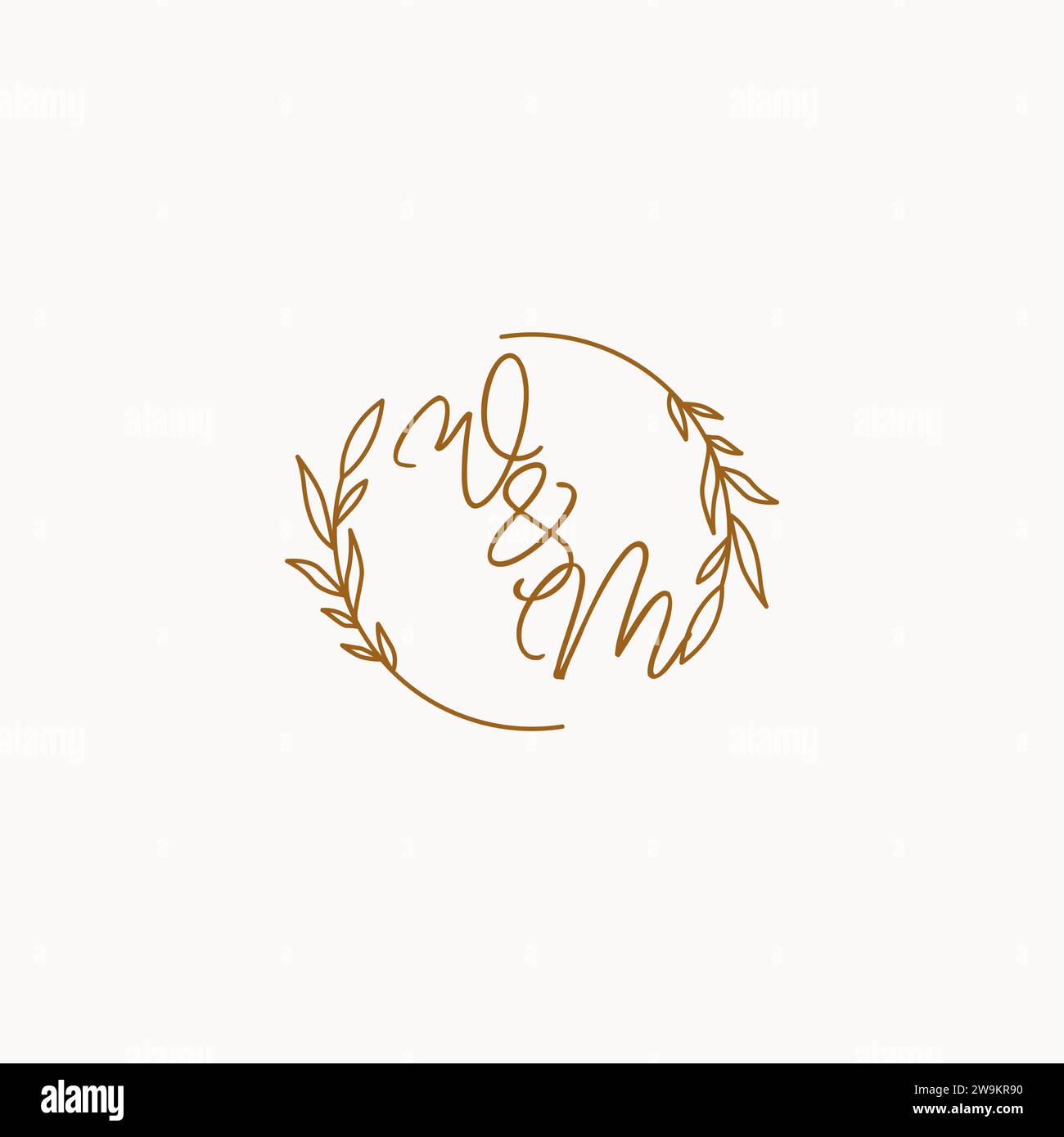 WM wedding initials logo design ideas Stock Vector