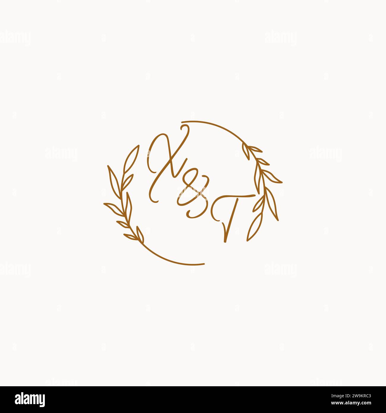 XT wedding initials logo design ideas Stock Vector