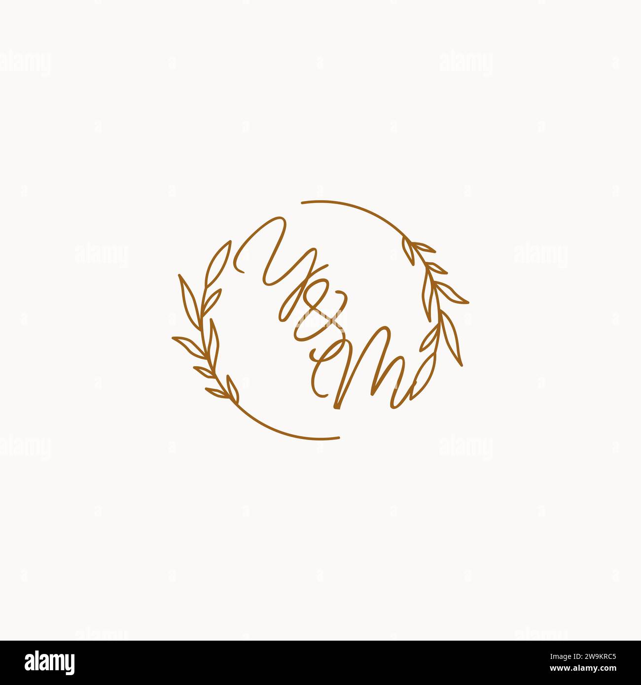 YM wedding initials logo design ideas Stock Vector