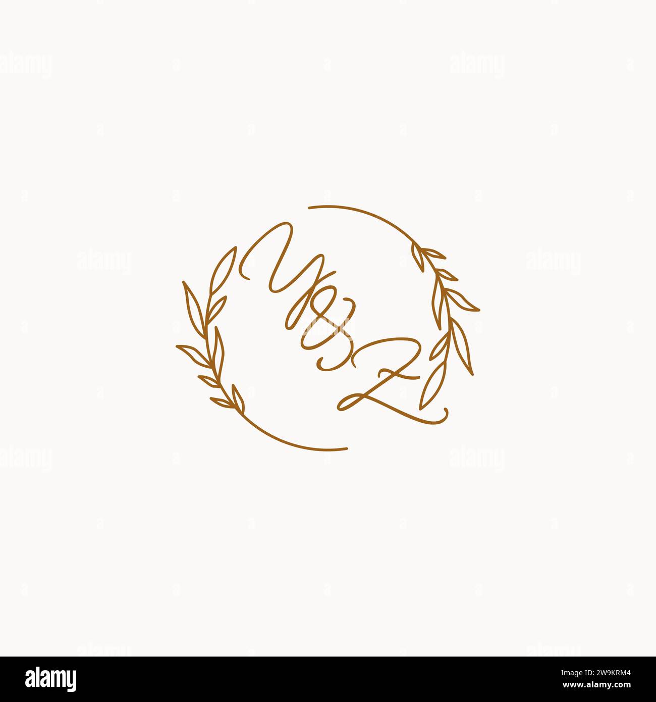YZ wedding initials logo design ideas Stock Vector